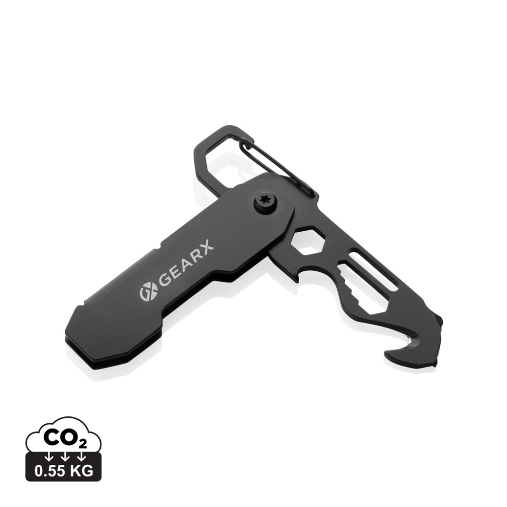 Logo trade business gifts image of: Gear X foldable EDC tool with carabiner and parcel cutter