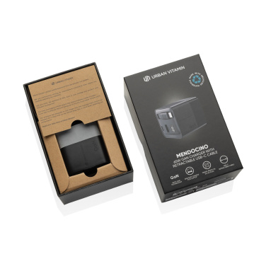 Logo trade promotional gift photo of: Urban Vitamin Mendocino 65W GaN charger retractable cable
