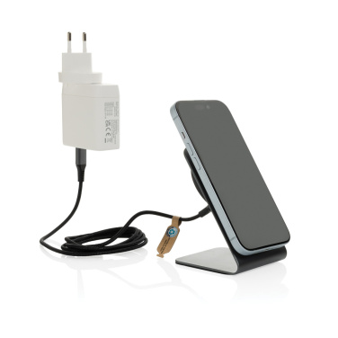 Logotrade business gift image of: Terra aluminium 15W magnetic wireless charging phone stand