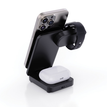 Logo trade promotional gift photo of: Urban Vitamin Arcadia RCS rplastic 15W 3in1 magnetic charger