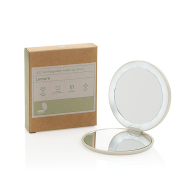 Logotrade promotional giveaway picture of: Lumora RCS recycled plastic LED re-chargeable make-up mirror