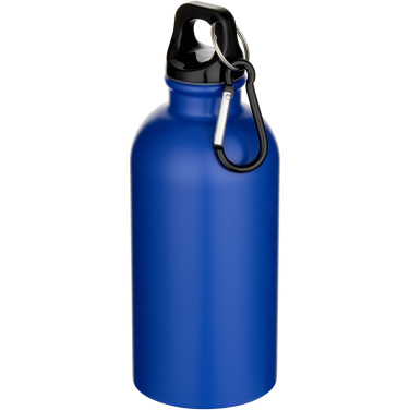 Logotrade business gift image of: Oregon 400 ml matte RCS recycled single wall stainless steel water bottle with carabiner