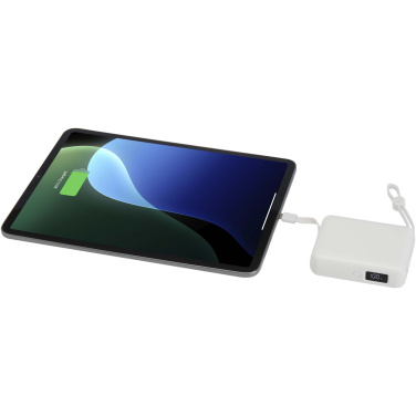 Logo trade advertising product photo of: Acrux 10.000 mAh 35W tablet power bank with built in Type-C cable - made from recycled plastic