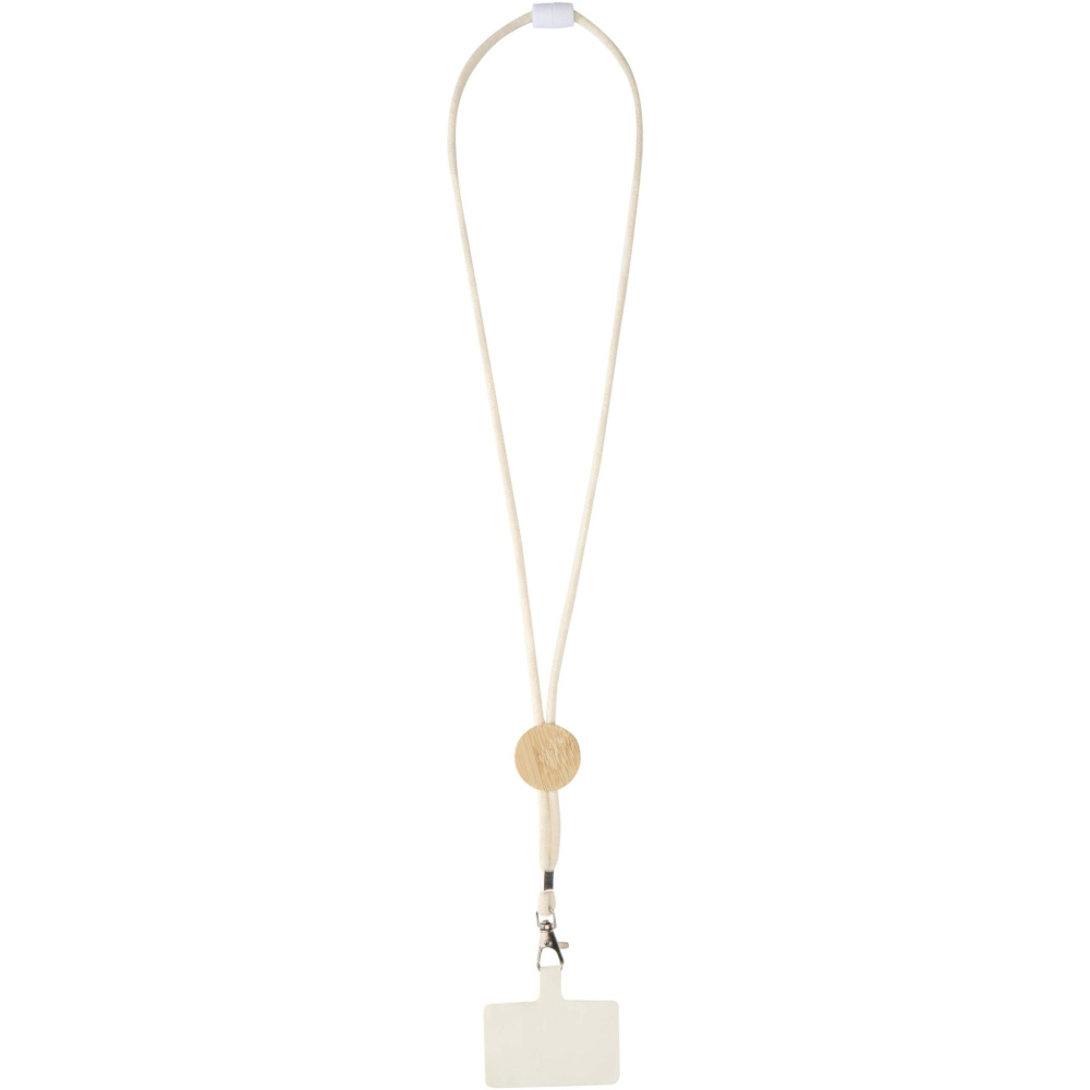 Logo trade promotional merchandise photo of: Adhab smartphone lanyard with bamboo details