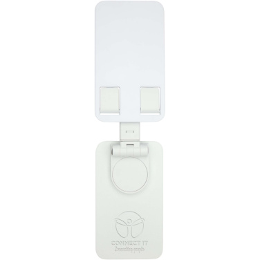 Logo trade promotional giveaway photo of: Alhena recycled plastic foldeable phone holder with metal desk stand