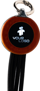 Logotrade promotional giveaway image of: 4-in-1 cable with elighted logo in a wooden casing