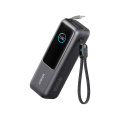 Anker Power Bank 25.000 mah 165W, Built-in retractable cable, grey