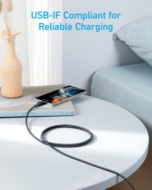 Logo trade promotional products image of: Anker USB-C to USB-C Cable 1.8 metre 60W