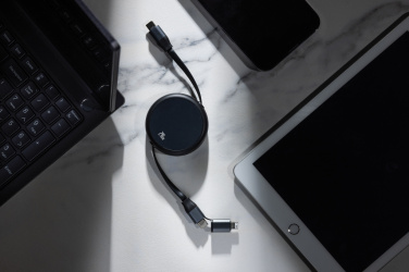 Logotrade business gift image of: Terra RCS recycled aluminium retractable 240W 2-in-1 cable