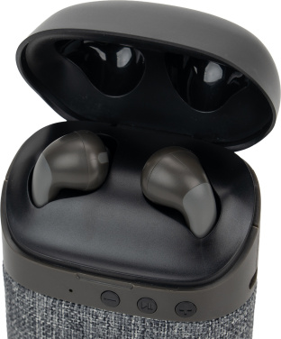 Logo trade promotional giveaway photo of: Bluetooth Speaker HF01 with Built-in Earbuds 2 in 1
