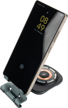 Logo trade promotional merchandise image of: Phone holder with wireless charger