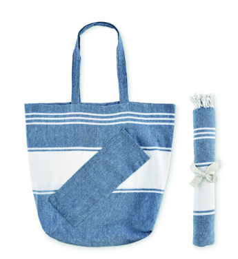 Logo trade promotional merchandise picture of: Beach bag with hammam towel