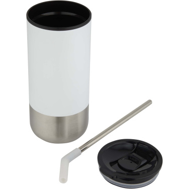 Logo trade promotional giveaways image of: Grayson 480 ml RCS recycled insulated tumbler with straw