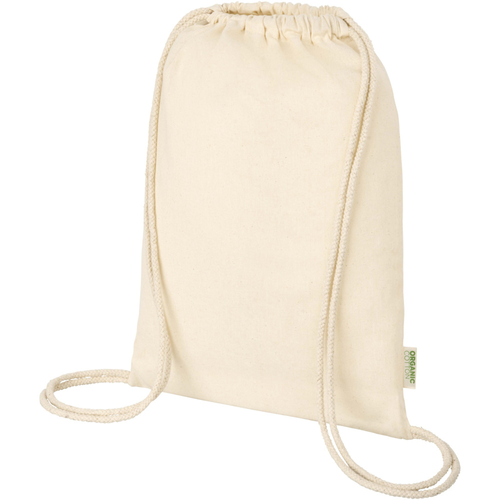 Logotrade promotional product picture of: Odisha 100 g/m² OCS organic drawstring bag 5L