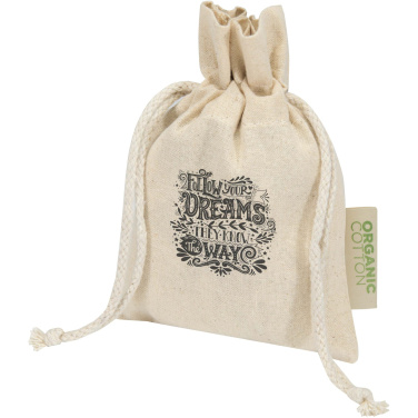 Logotrade advertising products photo of: Odisha 140 g/m² OCS organic gift bag - 15 x 10 cm
