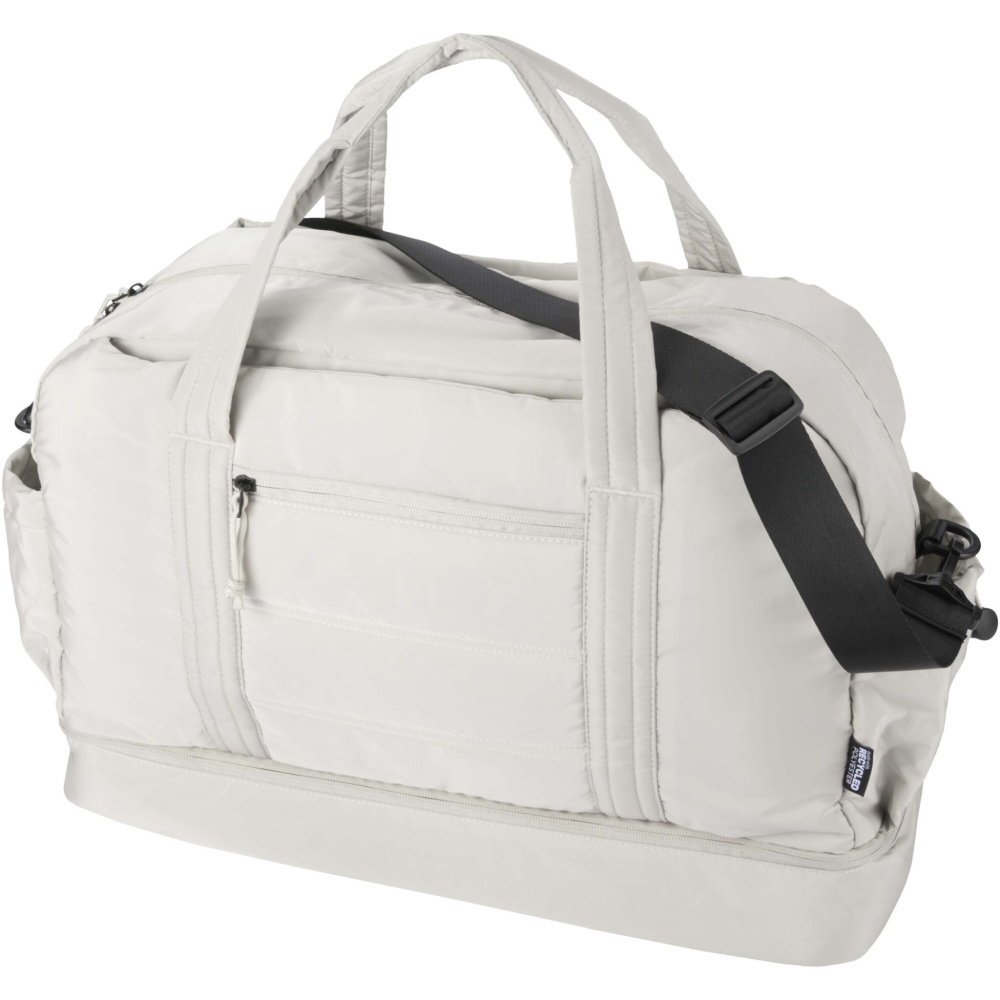 Logotrade business gift image of: Puffer GRS recycled duffel bag with insulated bottom 30L