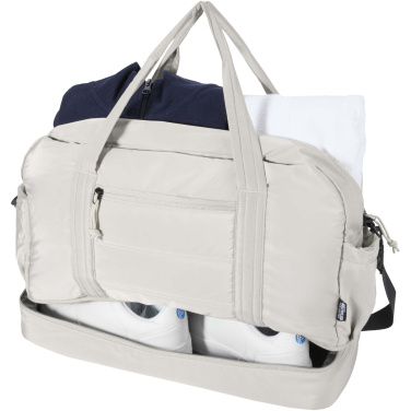 Logo trade advertising product photo of: Puffer GRS recycled duffel bag with insulated bottom 30L