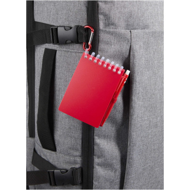 Logo trade promotional giveaways picture of: Lig Mini recycled outdoor soft cover notebook and ballpoint pen set (black ink)