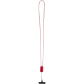Anser recycled plastic smartphone lanyard with 27W 5-in-1 built-in cable, Red