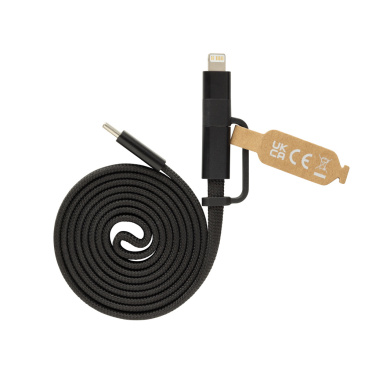 Logotrade promotional merchandise picture of: Arc RCS recycled Ultra-thin 60W 2 in 1 magnetic cable