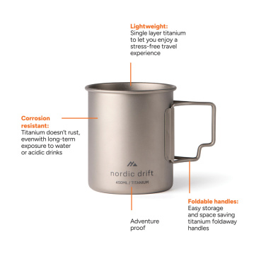 Logotrade promotional gift image of: Nordic Drift Trail Ultra Light Titanium 450ml Cup