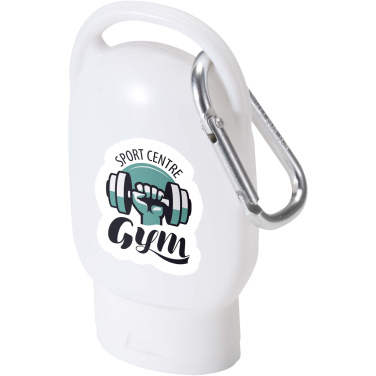 Logo trade promotional products image of: Rosie SPF 30 suncream with carabiner
