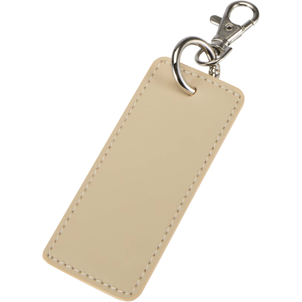 Logo trade promotional gift photo of: Resi Plus GRS recycled rectangle charm keychain