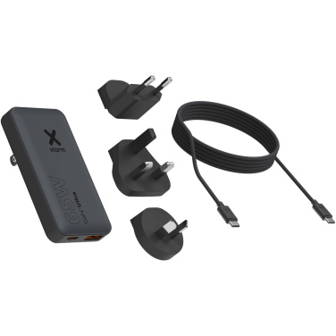 Logo trade business gifts image of: Xtorm 65W fast travel charger with cable and travel case set