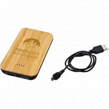 Logo trade reklaamkingituse pilt: Tulevane 6000 mAh bambusest/kangast juhtmevaba akupank