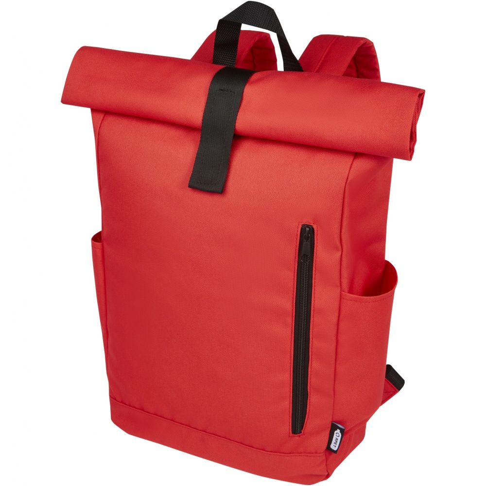 Logo trade reklaamkingituse pilt: Byron 15,6" GRS RPET rull-top seljakott 18L