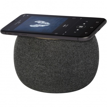 Logo trade firmakingi pilt: Ecofiber bambusest/RPET Bluetooth® kõlar ja juhtmevaba laadimisalus