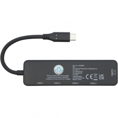 Logotrade reklaamtoote foto: Loop RCS taaskasutatud plastist multimeediumiadapter USB 2.0-3.0 HDMI-pordiga