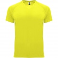 Bahreini lühikeste varrukatega meeste spordisärk, Fluor Kollane