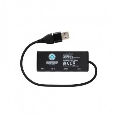 Logotrade reklaamtoote foto: Link RCS-i taaskasutatud plastist ja bambusest kahe sisendiga USB-jaotur