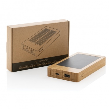 Logo trade reklaamkingituse pilt: Sunwicki 10 000 mAh bambusest päikeseenergiapank