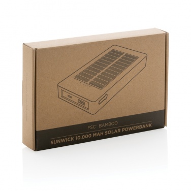 Logotrade reklaamkingituse foto: Sunwicki 10 000 mAh bambusest päikeseenergiapank