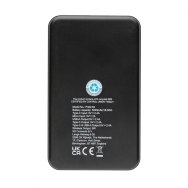 Logo trade ärikingitused foto: RCS taaskasutatud plastist 5000 mAh 5W juhtmevaba akupank