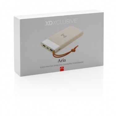 Logotrade ärikingituse foto: Aria 8000 mAh 5W juhtmevaba laadimise akupank