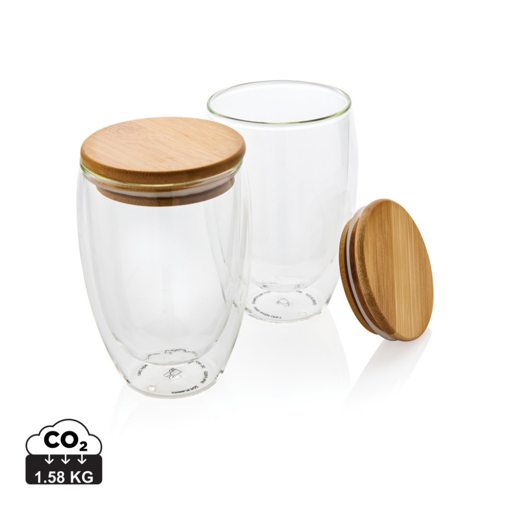 Logotrade firmakingitused pilt: Klaaside komplekt bambusest kaanega 350 ml