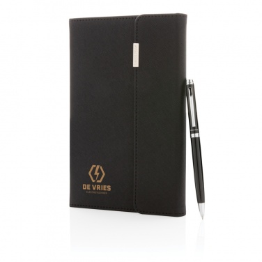 Logotrade reklaamtoote foto: Swiss Peak deluxe A5 märkmiku- ja pliiatsikomplekt