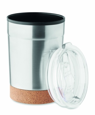 Logotrade reklaamtoote foto: Topeltseinaga termoskruus, 300 ml, korgist alusega