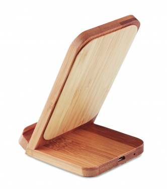Logo trade ärikingituse pilt: Bambusest juhtmevaba laadimisalus 5W WIRESTAND