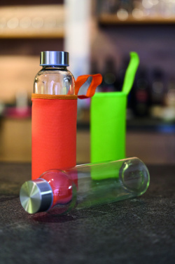 Logotrade ärikingi foto: Klaaspudel Klagenfurt roostevabast terasest korgiga 500 ml