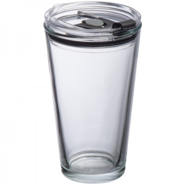 Logo trade reklaamkingituse pilt: Kaanega klaasist kruus WATTENSCHEID 400 ml