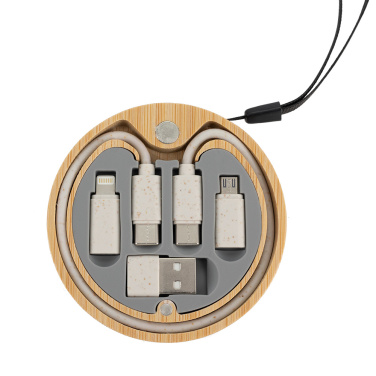 Logotrade reklaamkingid pilt: 4in1 kaabel puidust korpuses, LH-ZM01