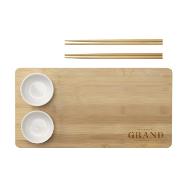 Logo trade reklaamtoote pilt: Temaki Bamboo Sushi Tray kinkekomplekt