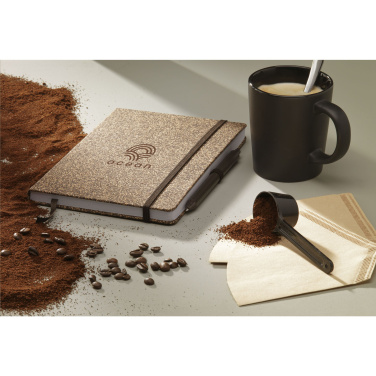Logotrade reklaamtoote foto: CoffeeGround korkpaberist märkmik A5