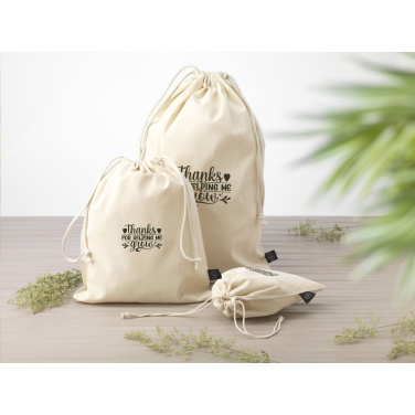 Logotrade firmakingitused pilt: Naturaalsest GRS-i taaskasutatud puuvillast kingikott (150 g/m²) L