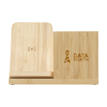 Logo trade reklaamkingituse pilt: Bamboo Boss 15W laadija/pliiatsihoidja