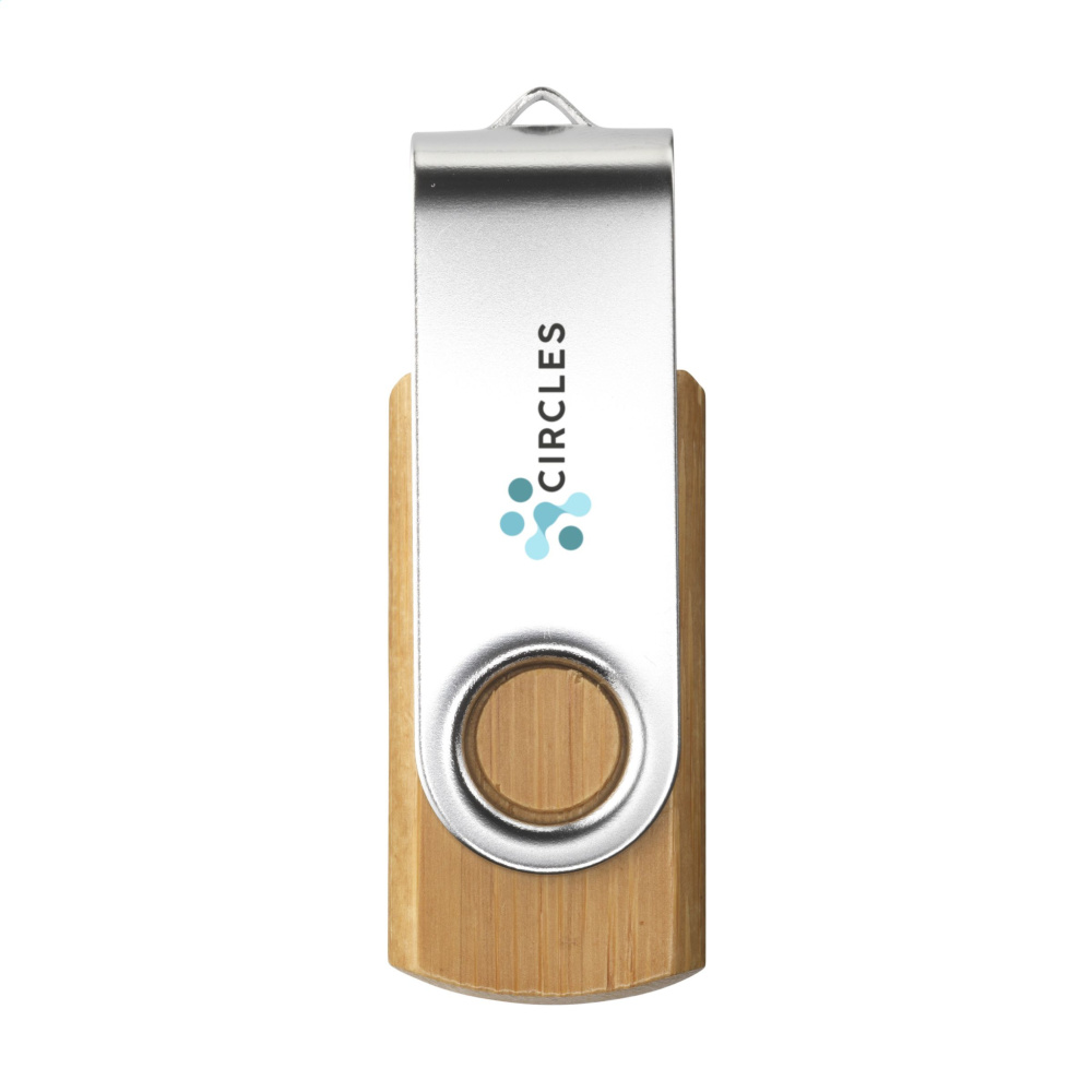 Logo trade firmakingituse pilt: USB Twist Bamboo laost 8 GB